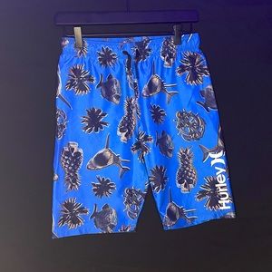 Hurley boys Blue shark swim shorts